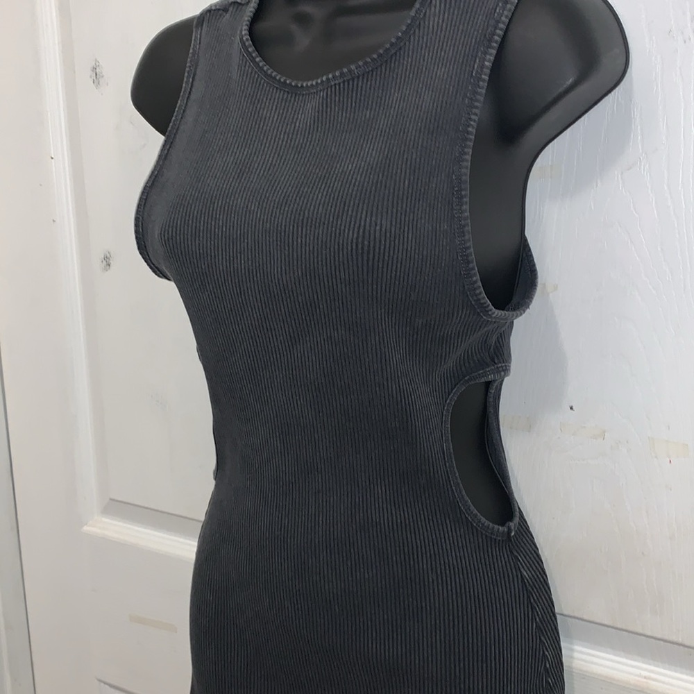 Rusty gray sexy dress open sides